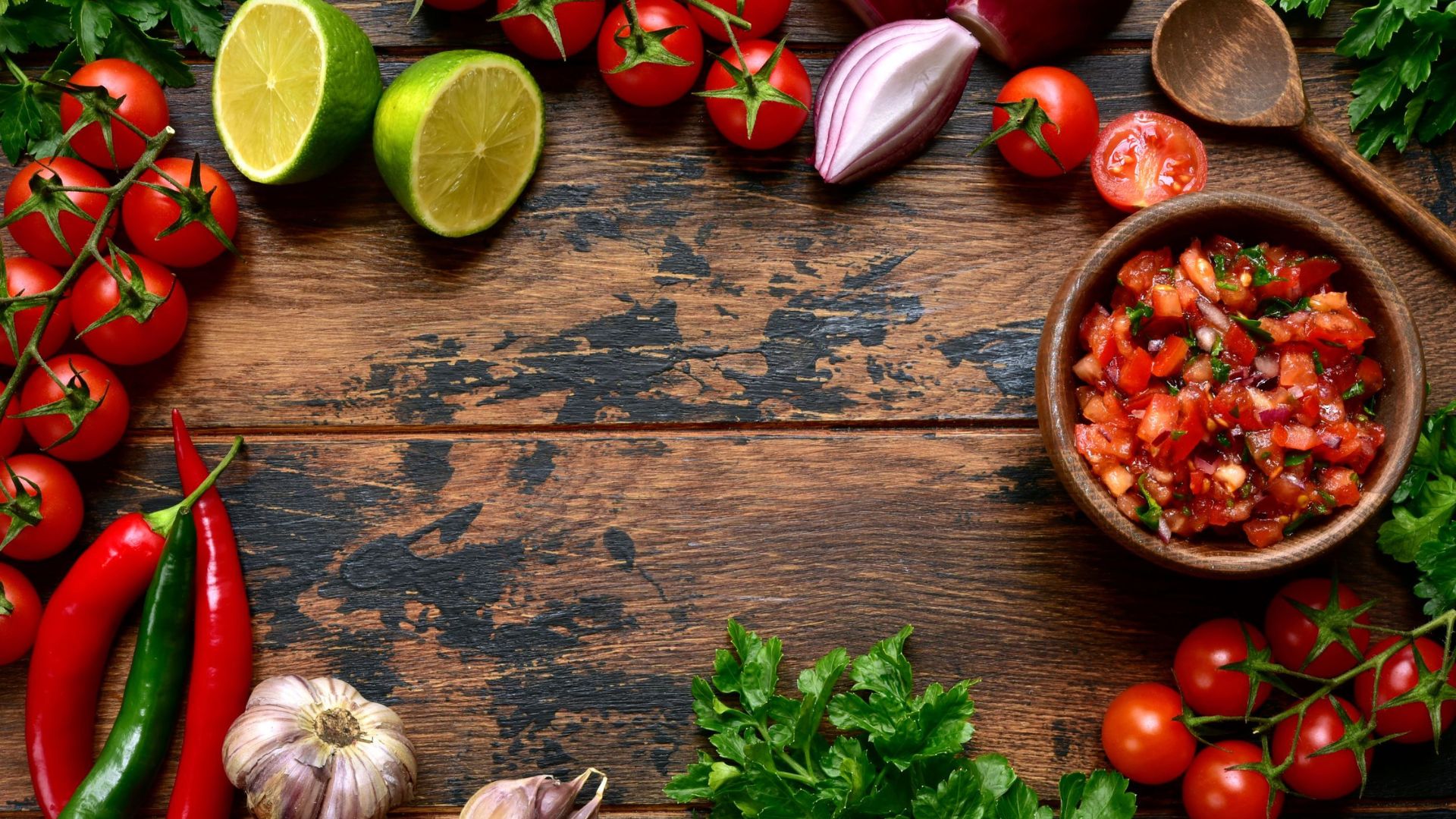 Tomato Salsa and ingredients